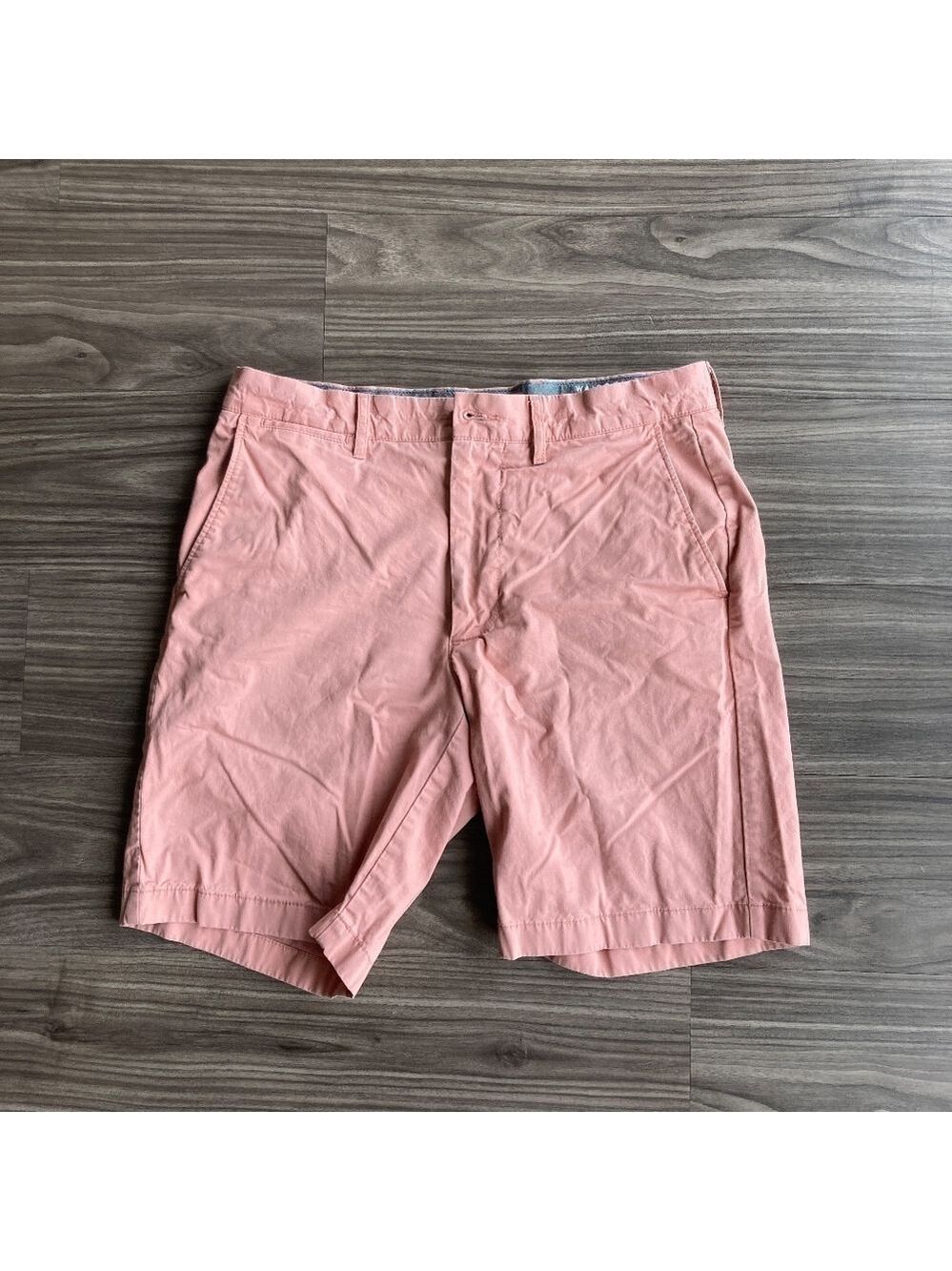 J Crew Men Stretch Chino Shorts Light Pink Salmon 9 inch - Picture 2 of 6